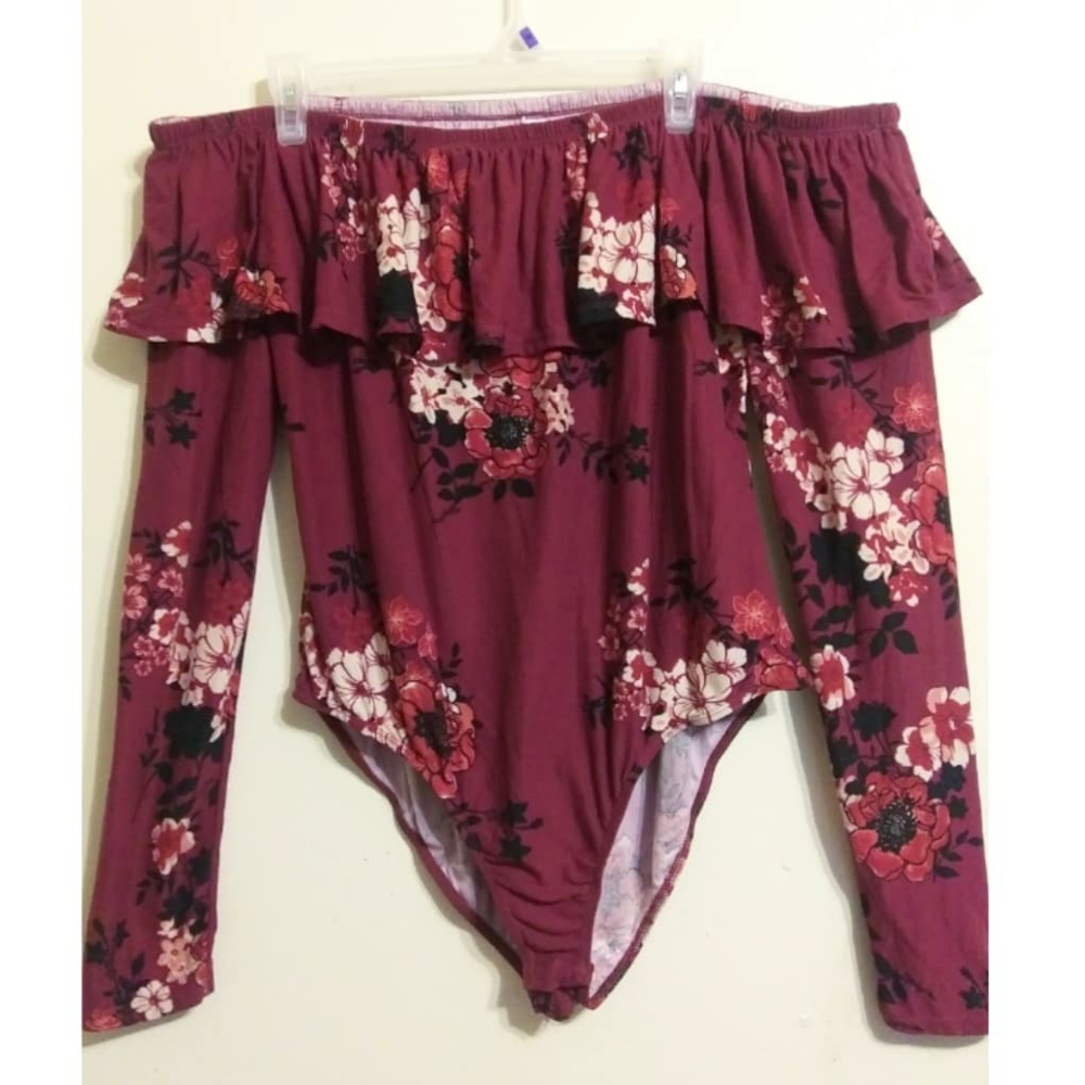 Off the Shoulder Floral Bodysuit
